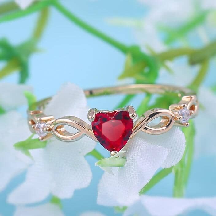 Heart Ruby 3 Stone RingRing