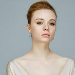 Emerald Crystal Drop Earrings - 925 Sterling SilverEarrings