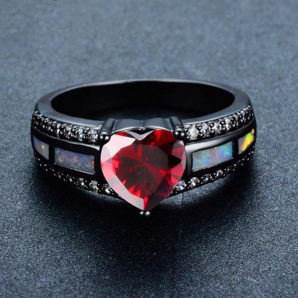 Ruby Heart Fire Opal RingsRing