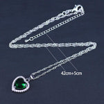 Heart Emerald Jewelry SetNecklace