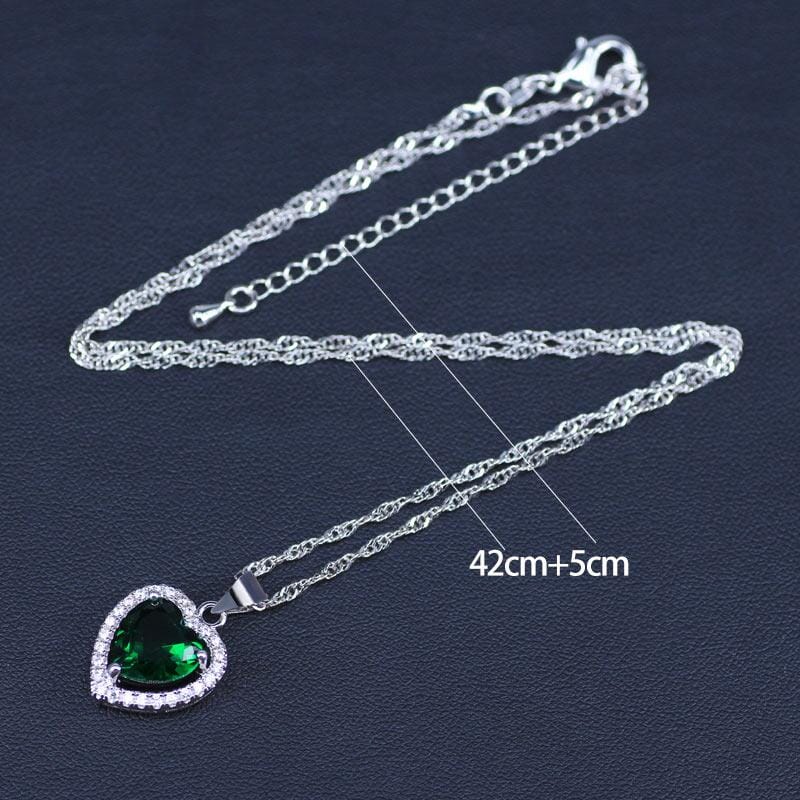 Heart Emerald Jewelry SetNecklace