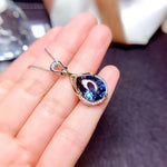 Teardrop Sapphire Crystal Pendant NecklaceNecklace