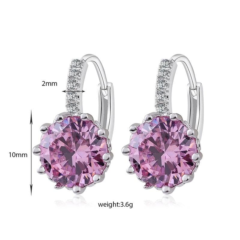 Luxury Flower Charm Assorted Crystals Ear Stud EarringsEarrings