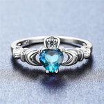 Heart Aquamarine and Crystal RingRing