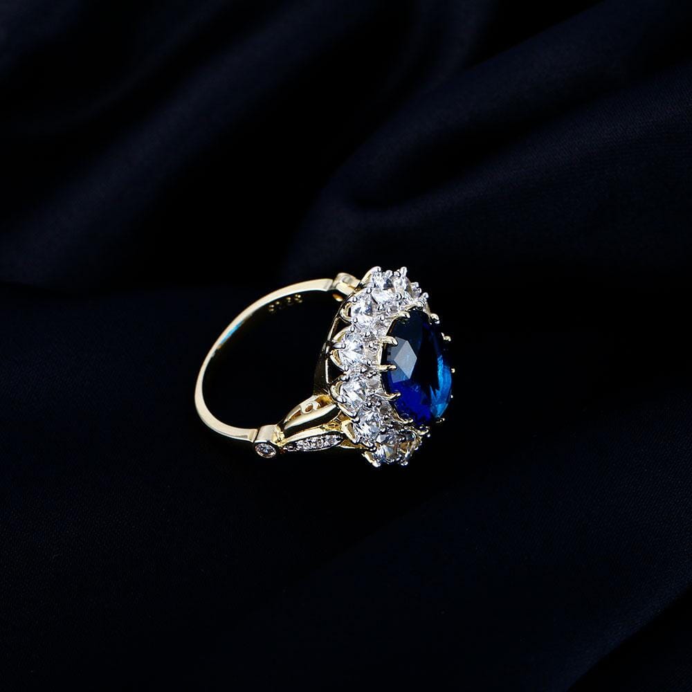 Luxury Sapphire Zircon Golden RingRing9Sapphire