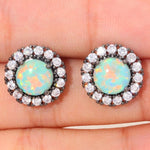 Green Fire Opal Stud EarringsEarrings