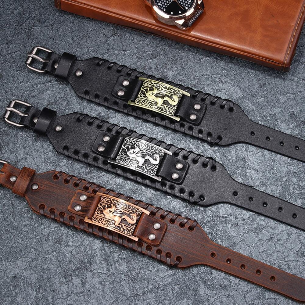 Punk Braided Rope Leather Cuff BraceletBracelet