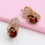 Fashion Crystal Butterfly Ruby EarringsEarrings