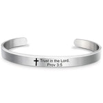 Bible Verse Stainless Steel WWJD Cuff Bracelet BangleBracelet