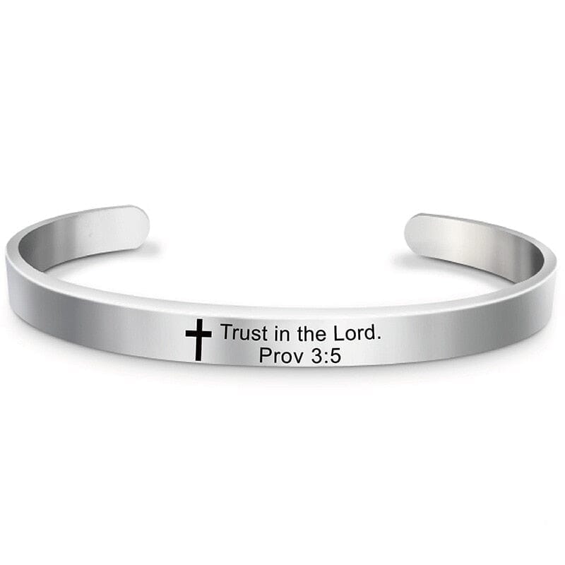 Bible Verse Stainless Steel WWJD Cuff Bracelet BangleBracelet