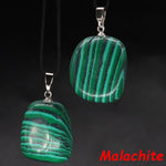 Aventurine and Other Stones Natural Crystal Irregular Tumbled Stone Reiki Rope NecklaceNecklaceMalachite