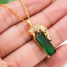 Metallic Emerald Leopard Crystal PendantPendant