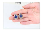 Blue/Pink Sapphire Stud Earrings - 925 Sterling SilverEarrings