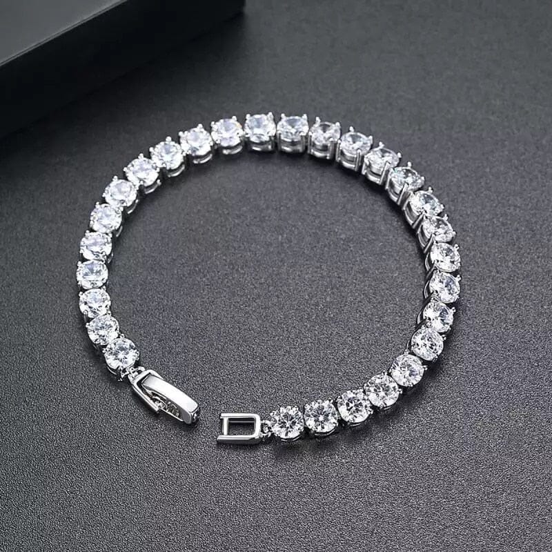 14K White Gold Filled Round Diamond BraceletBracelet