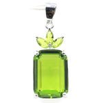 Classic Rectangular Green Peridot Earrings & PendantEarringsPendant
