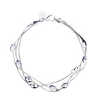Three Line Gloss Ball Bracelet - 925 Sterling SilverBracelet
