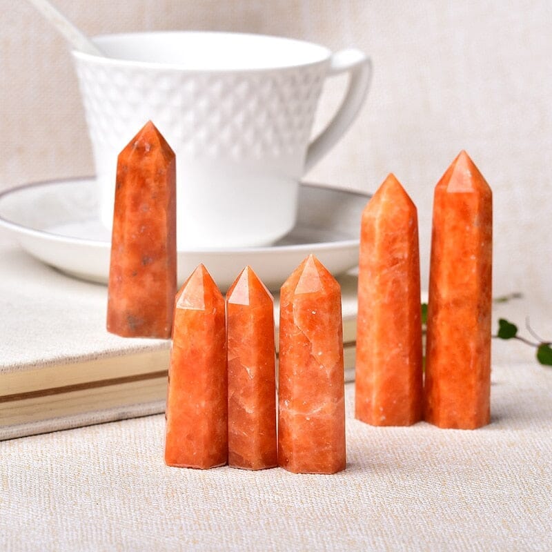 1pc Natural Crystal Point Sunstone Healing Stone WandWand