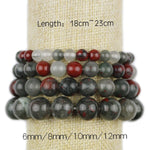 Braided/Elastic Rope Natural Bloodstone Charm BraceletBracelet