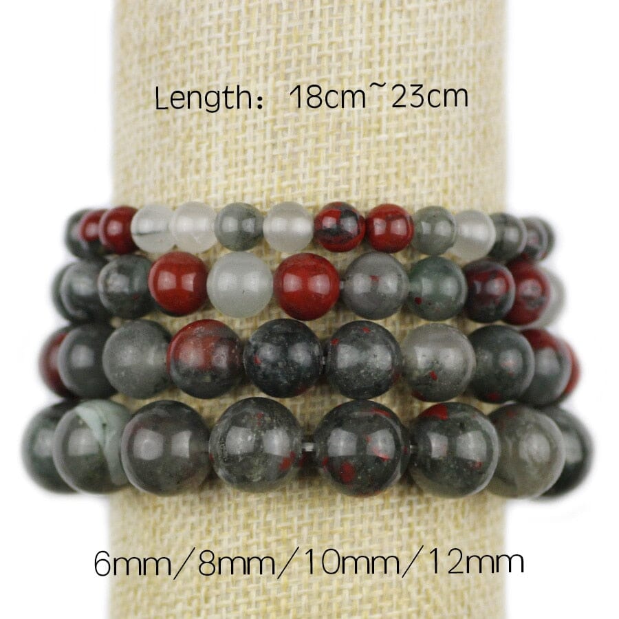 Braided/Elastic Rope Natural Bloodstone Charm BraceletBracelet