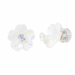 Authentic 925 Sterling Silver Flower Shell EarringsEarrings