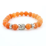 Black Lava Stones Lucky Charm Buddha Reiki BraceletBraceletOrange Silver