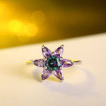 Rainbow Mystic Topaz Amethyst Star RingRing