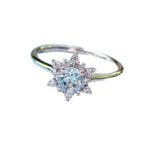 Aquamarine White Topaz Flower RingRing6