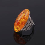 Gold Big Amber RingRing7