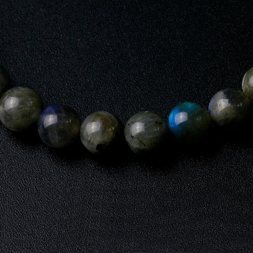 Natural Indian Labradorite Stone Round Beaded BraceletBracelet