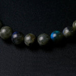 Natural Indian Labradorite Stone Round Beaded BraceletBracelet