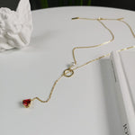 Trend Choker Charms Ruby Necklace - 925 Sterling SilverNecklace