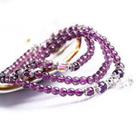 Amethyst Buddhist Bracelet/Necklace - 108 Prayer BeadsBracelet