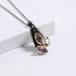 Leaf Purple Amethyst NecklaceNecklace
