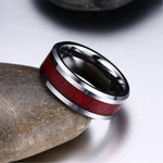 Brown and Red Wood Grain Couple RingsRing