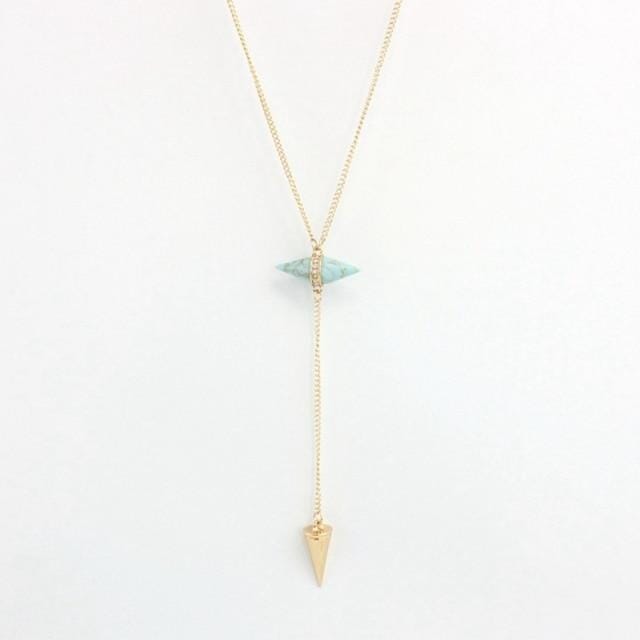 Stylish Barite Bemstone NecklaceNecklaceTurquoise