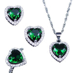 Heart Emerald Jewelry SetNecklace