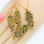 Luxury Gorgeous Peridot Lovely Jewelry SetRing3pcs6