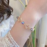 Trend Four Leaf Clover Chrysoprase Peridot BraceletBraceletMoonstone