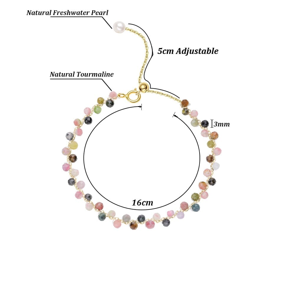 3MM Natural Stone Tourmaline BraceletBracelet