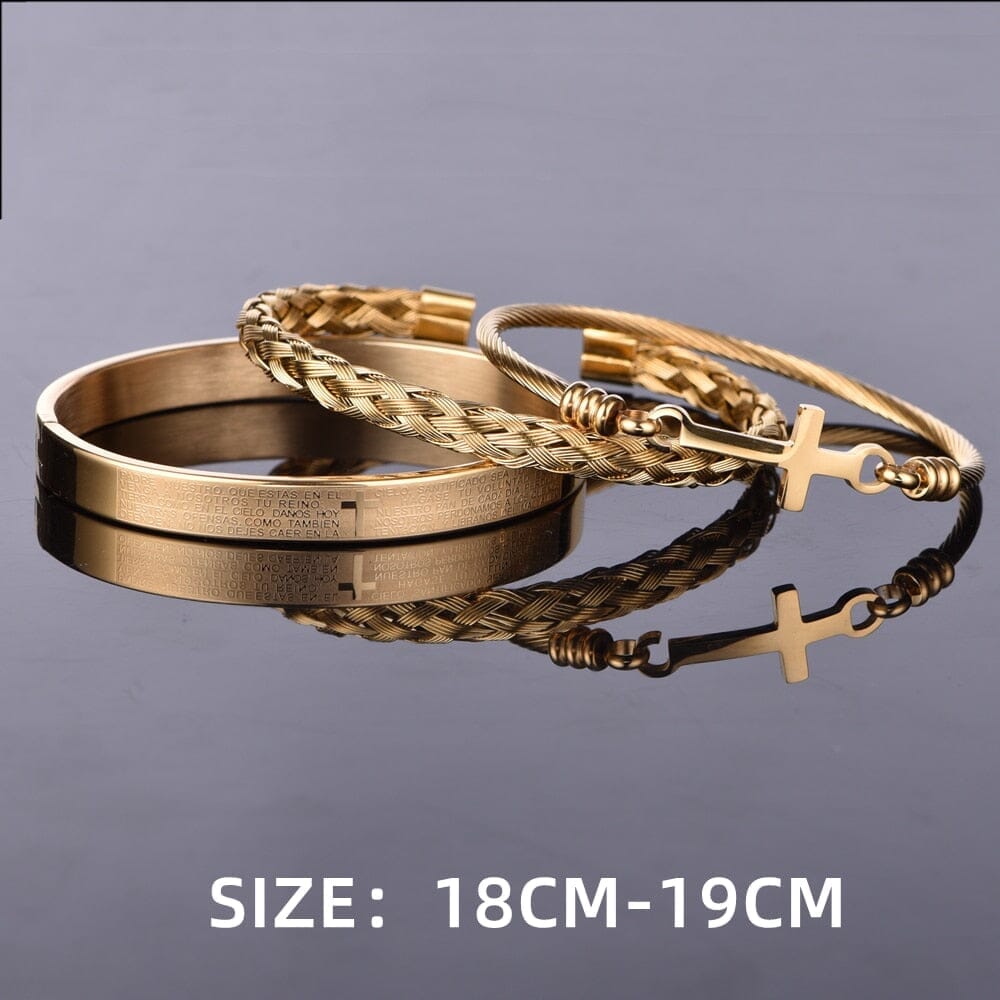 3pcs Set Stainless Steel WWJD BraceletBracelet