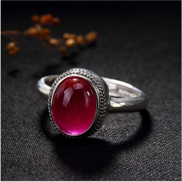 Vintage Citrine Ring - 925 Sterling SilverRingResizablerose red