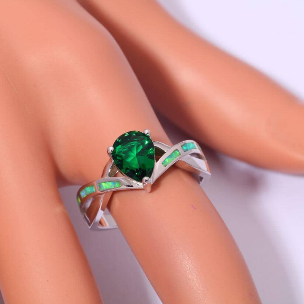 Green Fire Opal Green Quartz RingRing