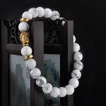White Turquoise Buddhist Meditation Beads BraceletBracelet