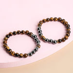 Natural Hematite and Tiger Eye Stone BraceletsBracelet