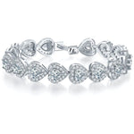 14K White Gold Filled Heart Diamond BraceletBracelet