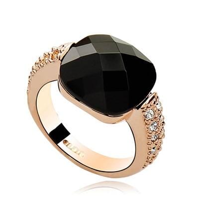 Black Onyx Rose Gold & Platinum Plated RingRing