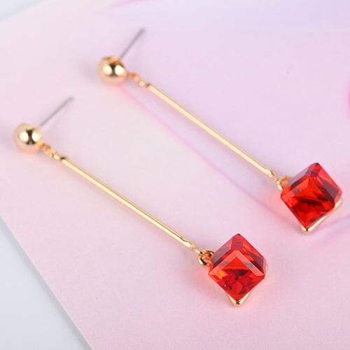 Lovely Fashion Square Color Crystal Dangle EarringsEarrings