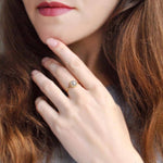Natural Labradorite Adjustable Gold RingRing