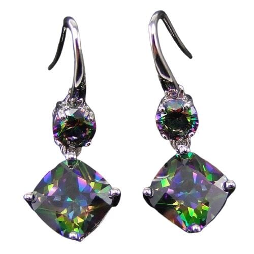 Rainbow Mystic Topaz Drop Earrings - 925 Sterling SilverEarrings