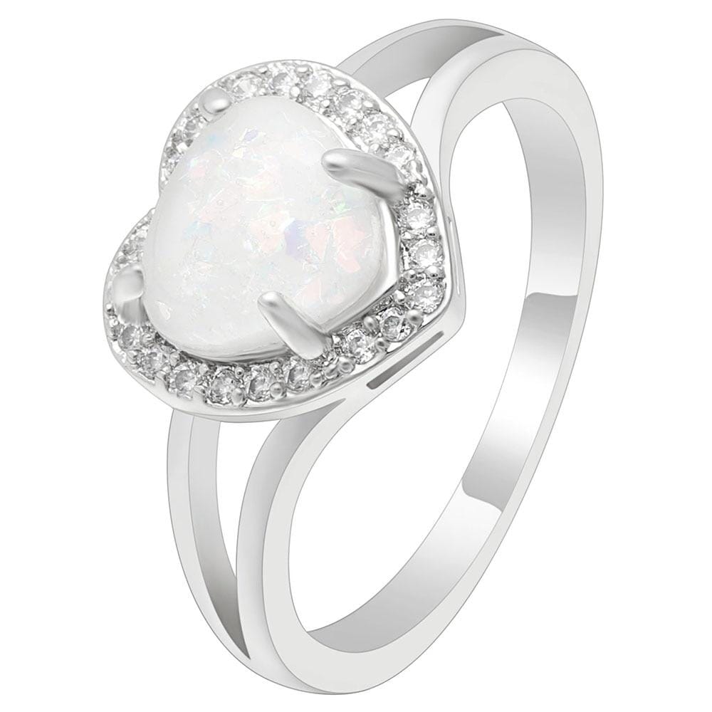 White Fire Australian Opal Heart RingRing8